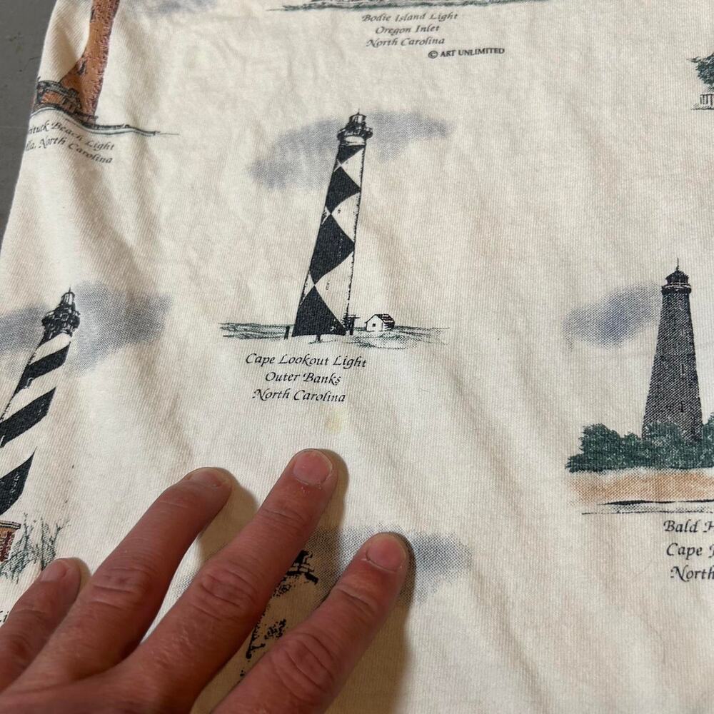 80s vintage lighthouse print white - Picture 2 of 4